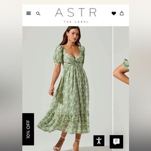 Astr the label twist tuck tie back midi dress